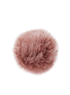 Rosewood color Synthetic Fur Pompom with Press Stud - 15 cm Diameter