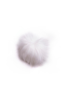 Baby fur bobble with press-stud, Ø9 mm, white
