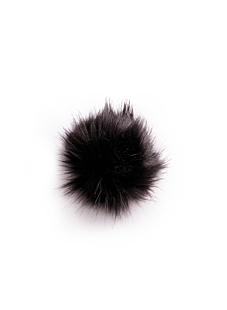 Baby fur bobble with press-stud, Ø9 mm, black