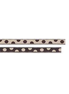 Beige/brown ribbon with dots, 5 mm x 1 m.