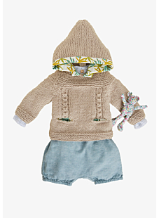 Hooded sweater with zip back