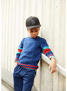 Three colour round neck sweater