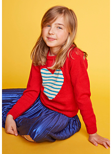 Sweater with heart motif