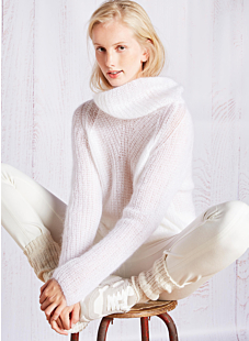 Mohair fancy rib, raglan sweater