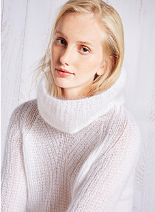 Mohair fancy rib, raglan sweater