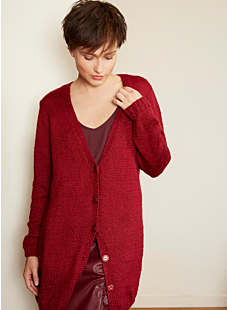 Long, fine-knit cardigan