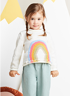 Sweater with rainbow motif