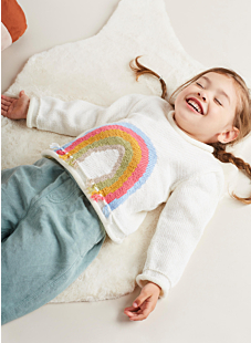Sweater with rainbow motif