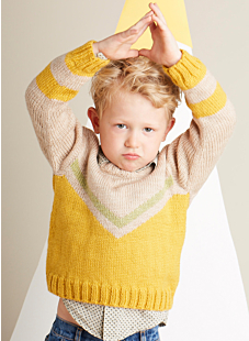Round neck sweater with chevron