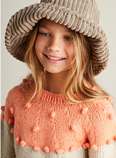 Sweater with yoke & bobbles