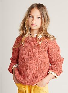 Sweater with rib pattern & cables