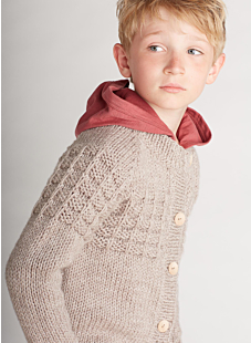 Raglan cardigan with round collar