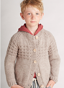Raglan cardigan with round collar