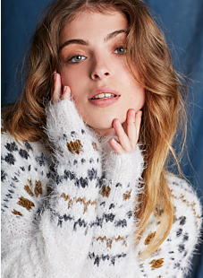 Boat neck fairisle sweater