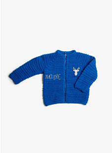 Yoke cardigan with zipper
