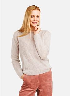 Mohair sweater with boat neck