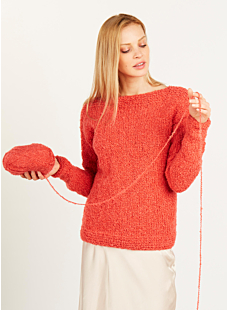 Chunky sweater with boat neck