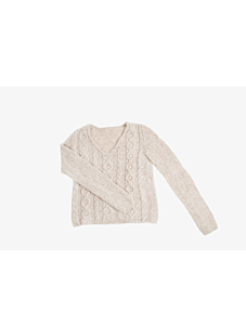 Chunky V neck Cable Sweater