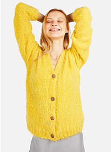 Fluffy V neck cardigan