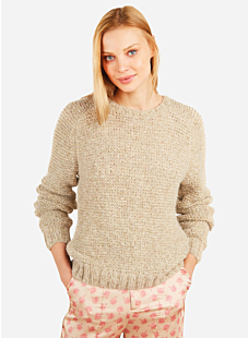 Fluffy round neck sweater