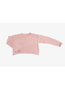 Cropped sweater with rolled edges