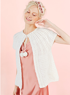 Floaty cardigan with cable yoke