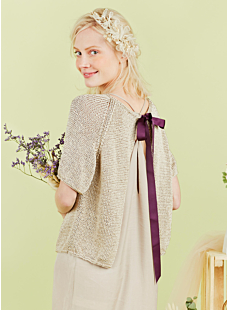 Satin cardigan with 3/4 length sleeves