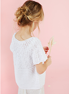 Cardigan with cable yoke