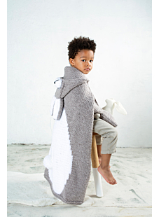 Knitted hooded wrap