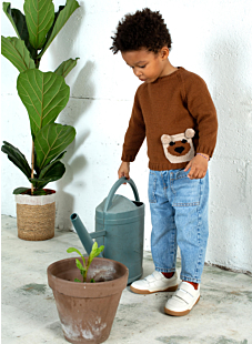 Bear Pocket Raglan Sweater