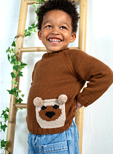 Bear Pocket Raglan Sweater