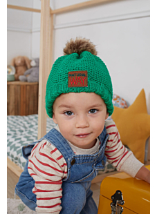 Hat with fur pompom