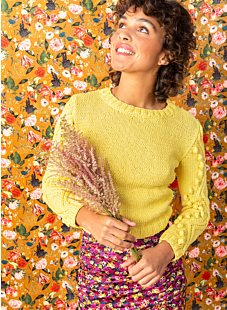Cable sleeve sweater