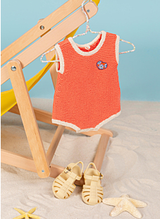 Cotton Romper Suit in Garter Stitch