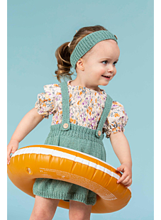 Skirt with straps & headband in recycled cotton