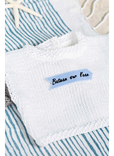 Two tone sweater with back opening & short sleeves
