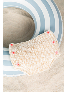 Garter stitch cotton pants