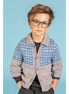 Intarsia jacket with collar