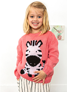 Zebra intarsia sweater
