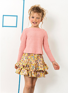 Fancy rib flared sweater