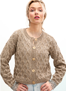 Leaf lace stitch cardigan