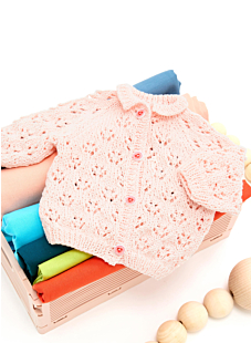 Lace cardigan with yoke