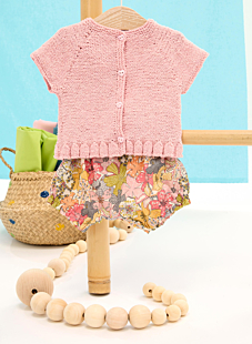 Yoke cardigan with ruffles