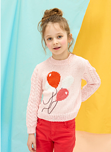 Lacy sleeved intarsia sweater