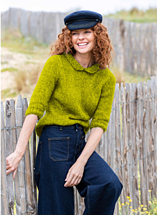 3/4 sleeve jersey sweater