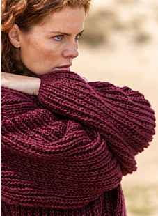 English rib V-neck jacket