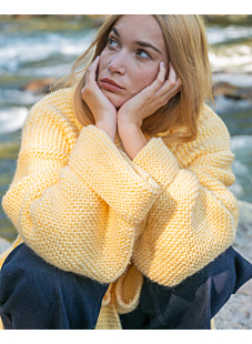 Garter stitch jacket with shawl collar