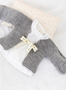 Cardigan in stocking stitch and garter stitch Basile