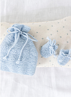 Hat & mittens set in garter stitch Charles