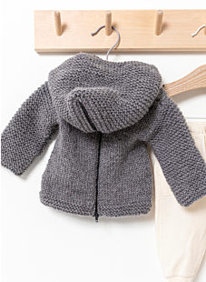 Hooded coat with back zipper Rémi